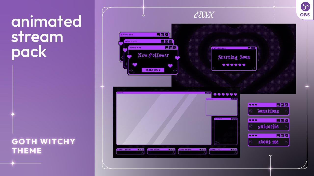 Goth Witchy Theme | Animated Stream Pack Preview
