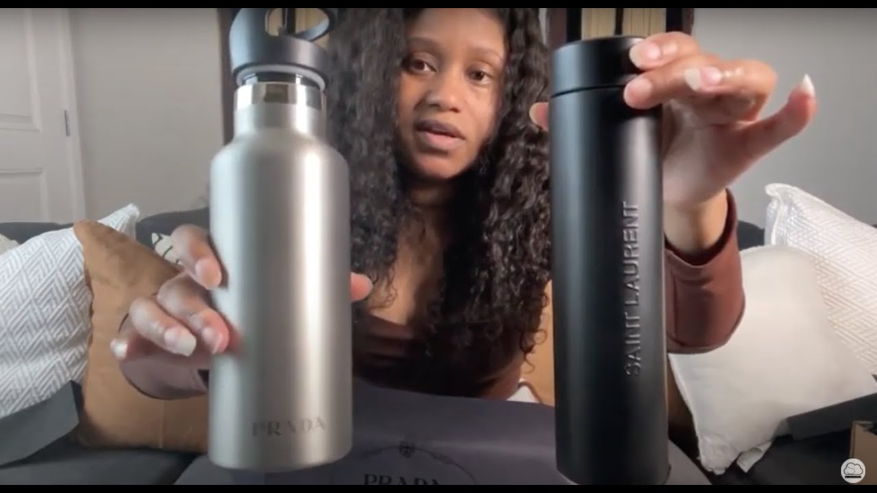 Luxury Unboxing  Prada and Saint Laurent water bottle 