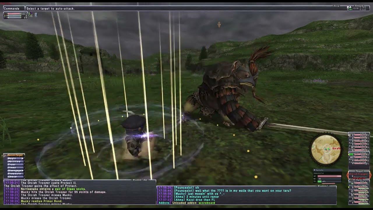 FFXI Beastmaster Mythic weapon skill Primal Rend (Eden) YouTube