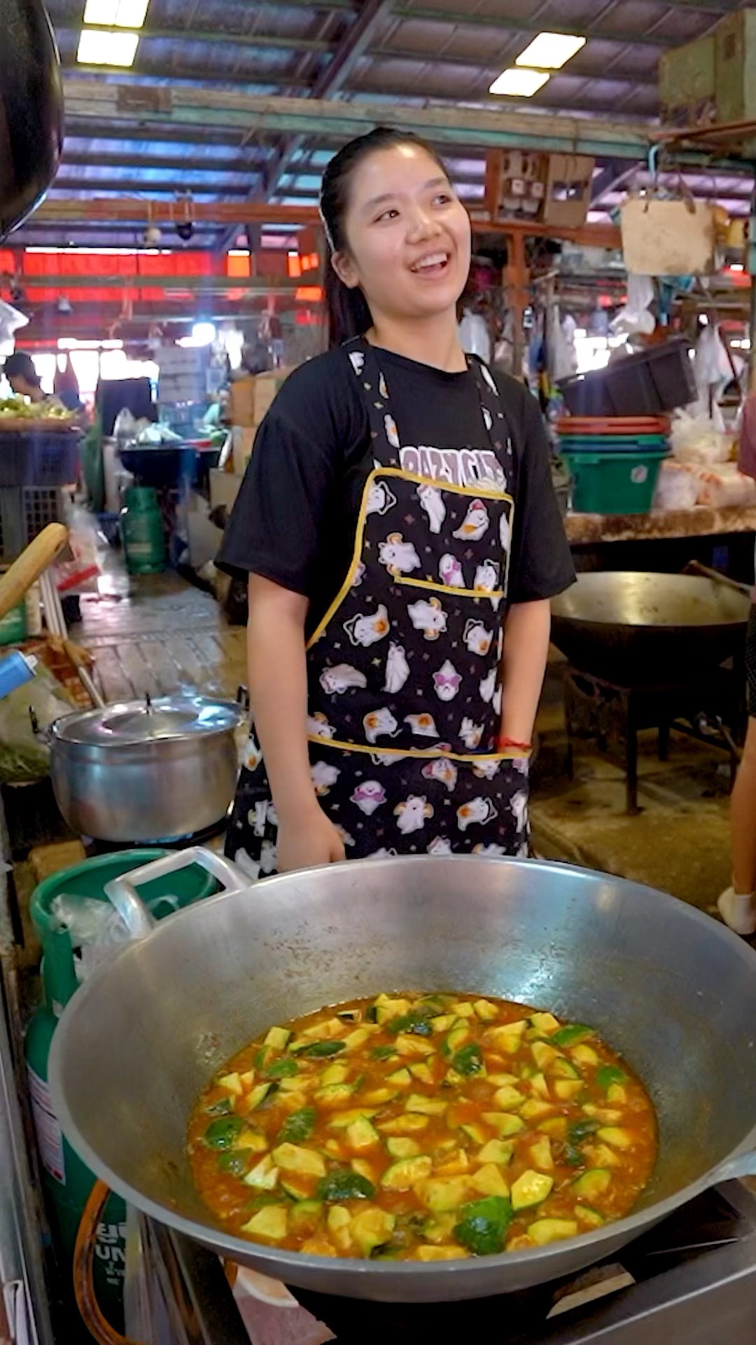 Burmese Beautiful Girl Making Thai Mushroom Pumpkin Curry In Bangkok #thailand #shorts