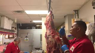 beef leg pieces traditional butcher جزار