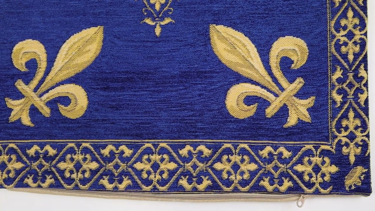 Fleur de Lys Blue III cushion covers
