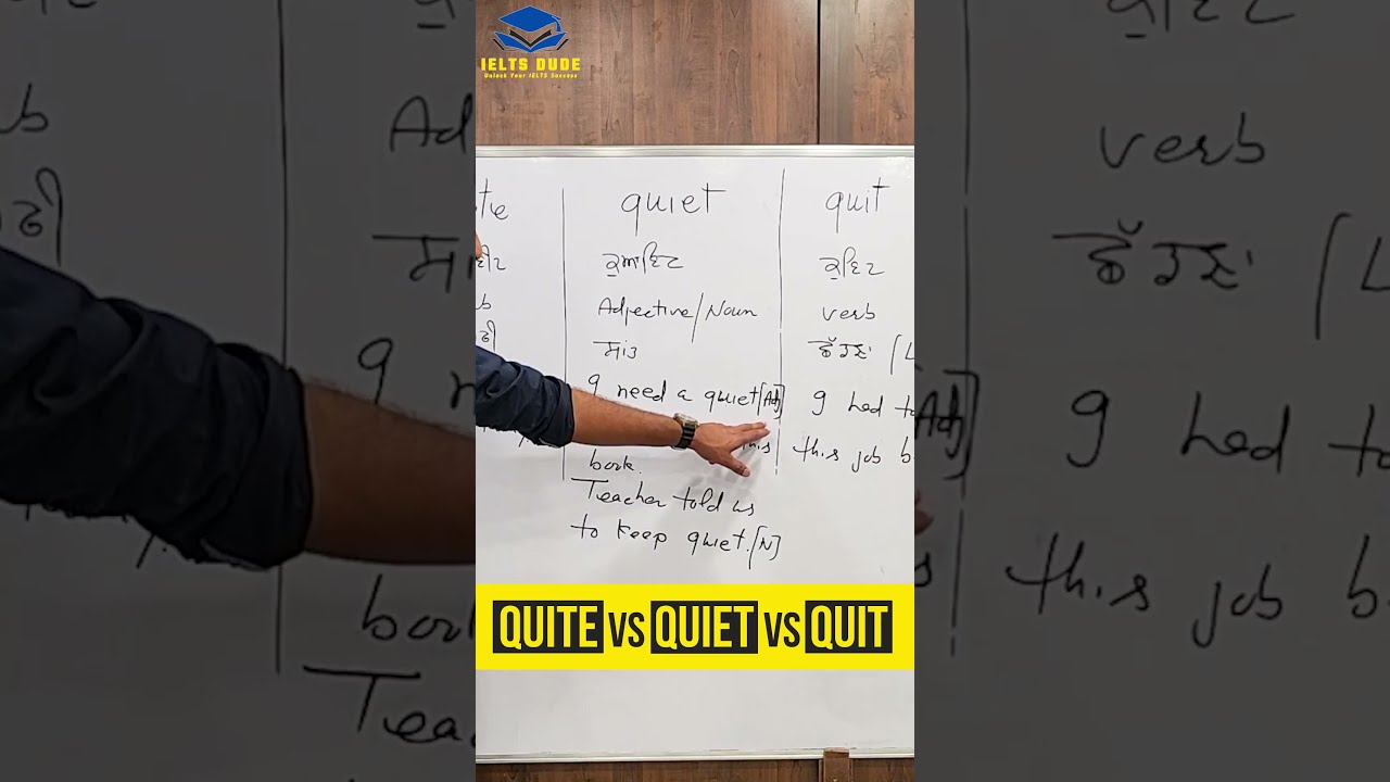 QUITE VS QUIET VS QUIT | LEARN ENGLISH WITH MANPREET SINGH | IELTS DUDE