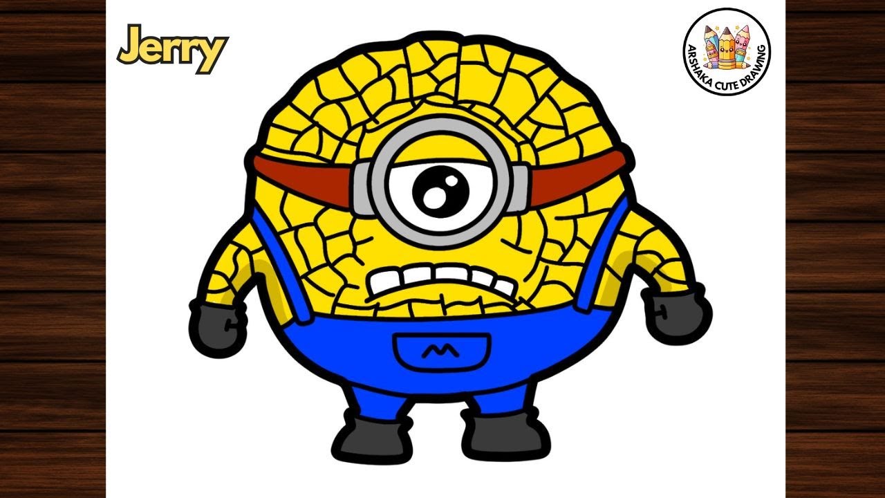 How to Draw Cute Mega Minion Jerry from Despicable Me 4 Easy Step by Step | Arshaka Cute Drawing