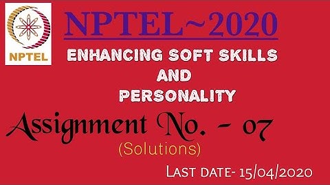Assignment no.:-  7 Answers || ENHANCING SOFT SKILLS & PERSONALITY || NPTEL SWAYAM