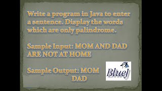 Palindrome Word BlueJ