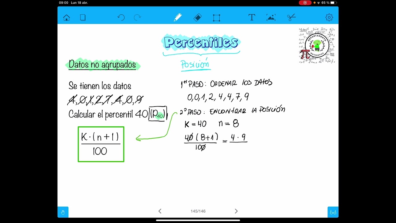 Percentiles datos no agrupados - YouTube
