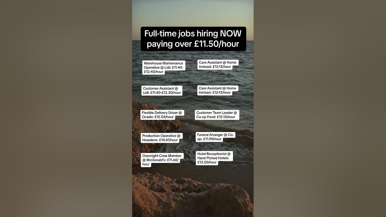 Fulltime jobs hiring NOW paying over £11.50/hour YouTube