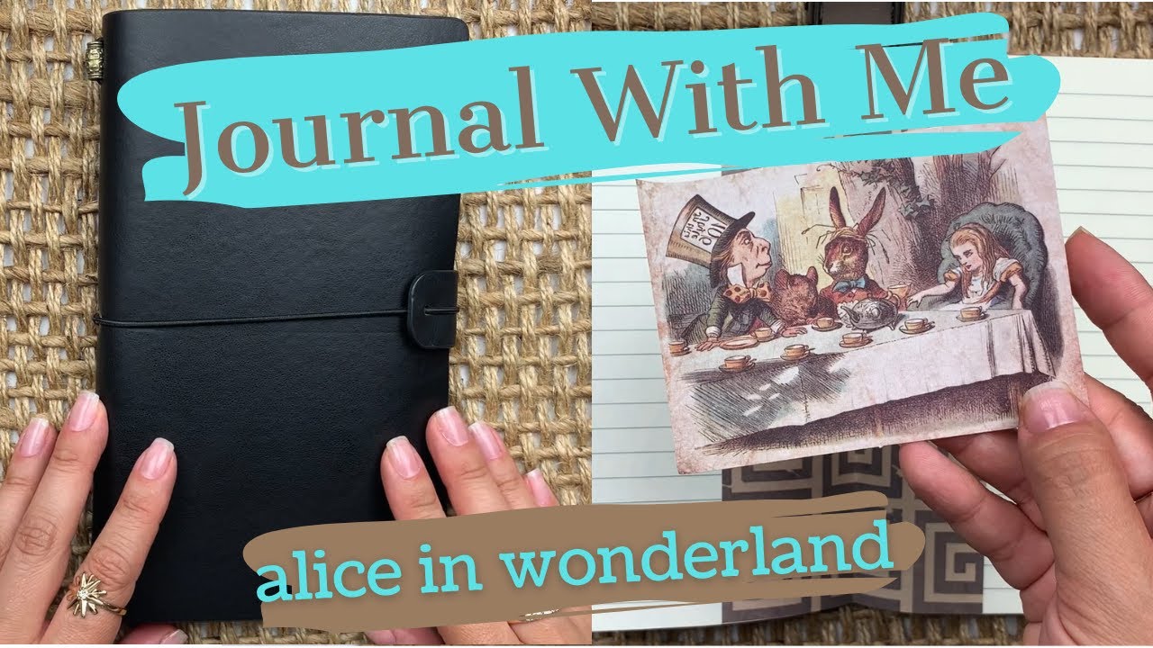 ASMR Art Journal With Me 💙💙 Alice in Wonderland (no talking)