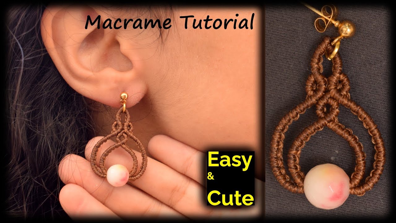 Macramé earrings step by step | easy macramé tutorial | DIY | Easy & Cute Micro macramé