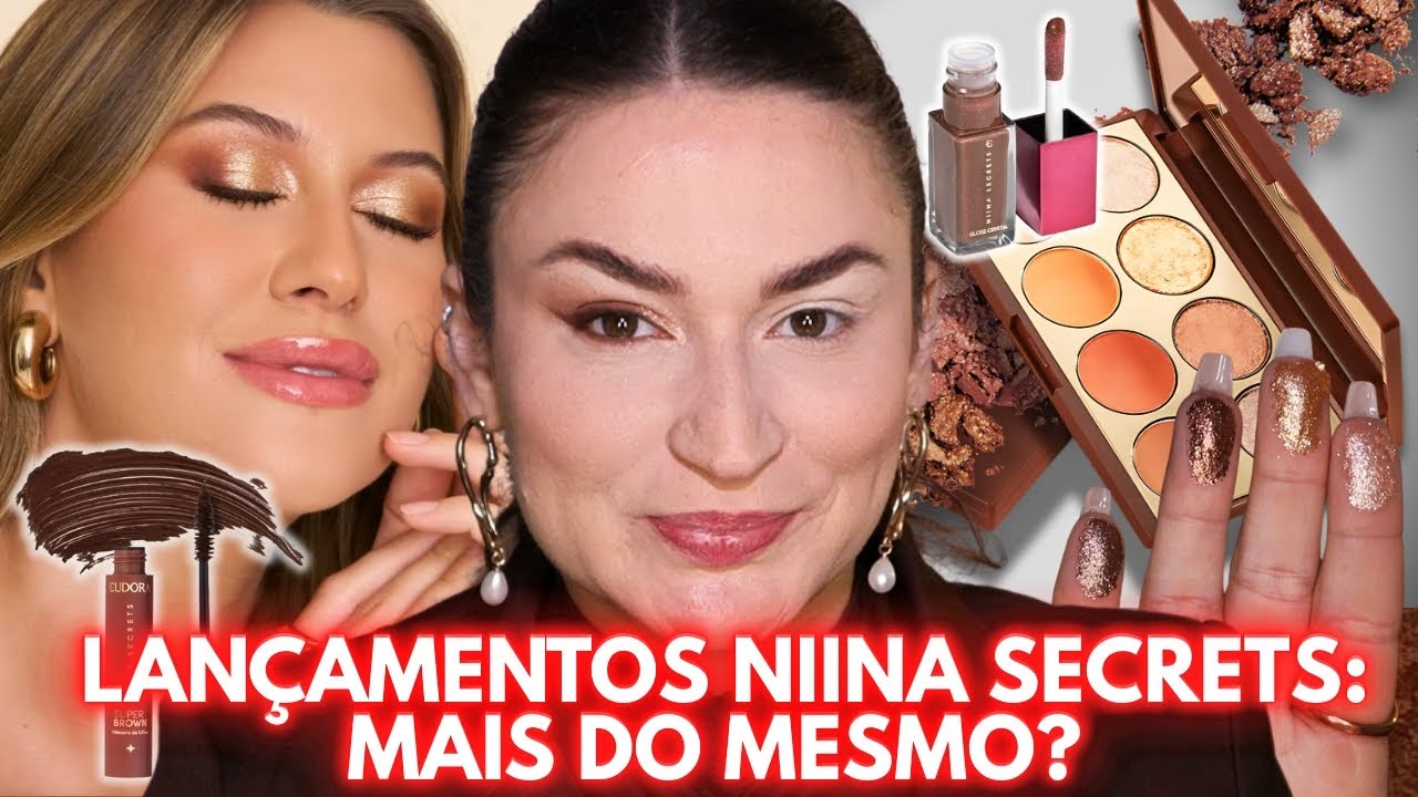 LANÇAMENTOS NIINA SECRETS: PALETA de Sombras, Pincéis, Máscara e Glosses - o que VALE A PENA?