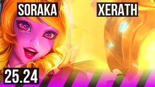 SORAKA \u0026 Katarina vs XERATH \u0026 Anivia (SUP) | 12K damage, 6k gold comeback | BR Grandmaster | 25.24