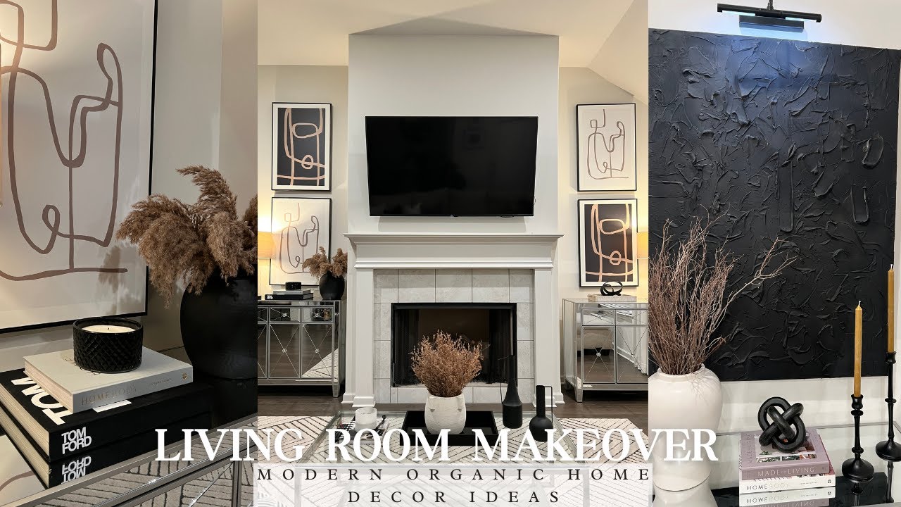 NEUTRAL LIVING ROOM MAKEOVER || MODERN ORGANIC DECORATING IDEAS ON A BUDGET