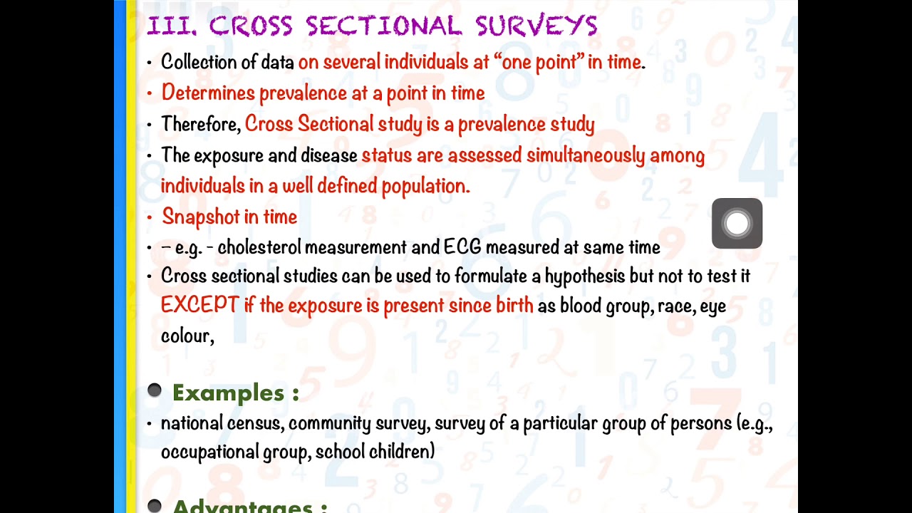 Cross Sectional Study - YouTube
