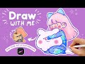 Drawing a Cute Girl Getting Ready for Bed ✨|| ASMR Procreate Tutorial + Special Pin Reveal ✨