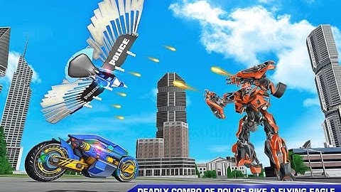 Police Eagle Robot Bike Game - Android GamePlay | Walk through a Game
