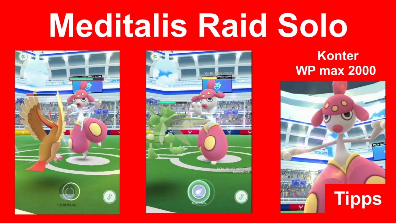 Meditalis Raid Solo max 2000 WP Pokemon gewinnen. Wie man es allein besiegt  - Pokemon GO Deutsch 293