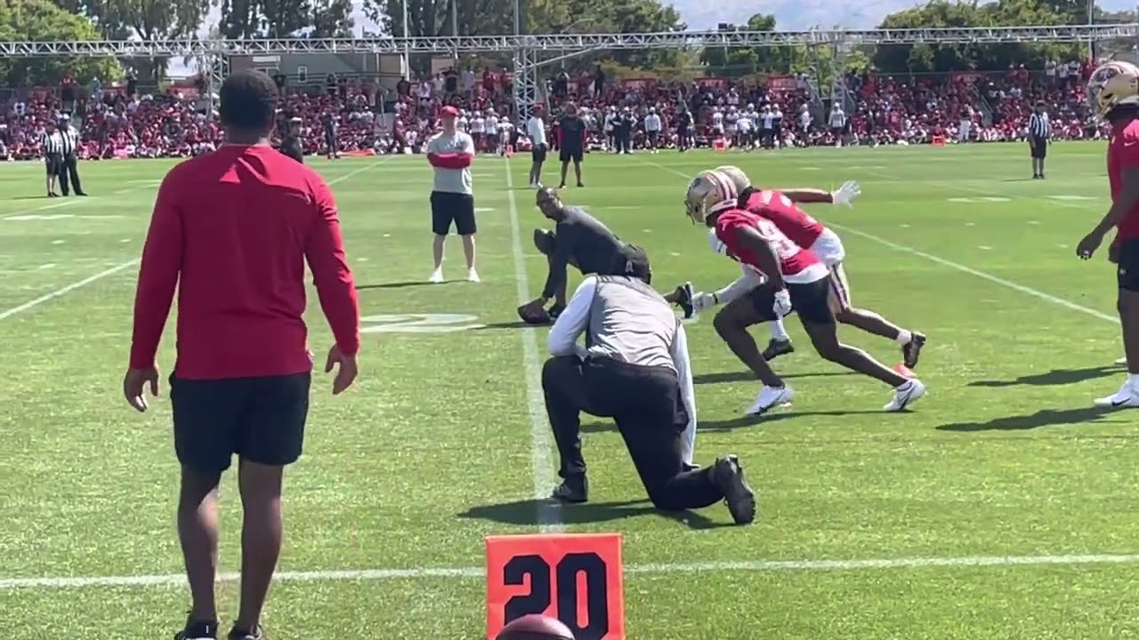Brandon Aiyuk leads 49ers wide receivers at training camp. YouTube