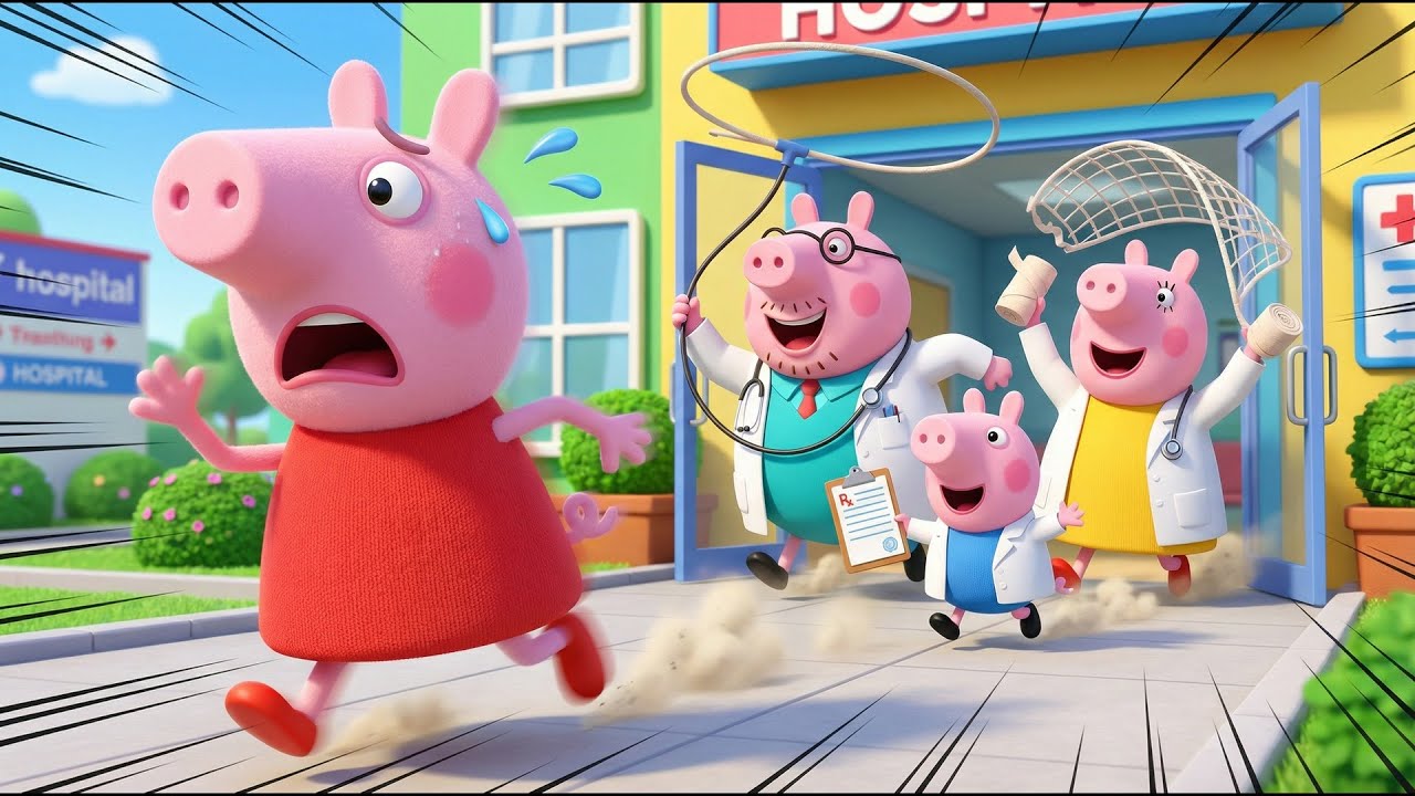 OH NO! Why Is Peppa Pig Running Away From The Doctor l PEPPA 3D ANIMATION