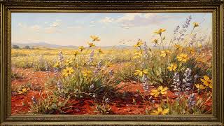 Desert Wildflowers in Bloom in Gold Frame | Southwestern Oil Painting TV Art  4K  2 Hours screenshot 5