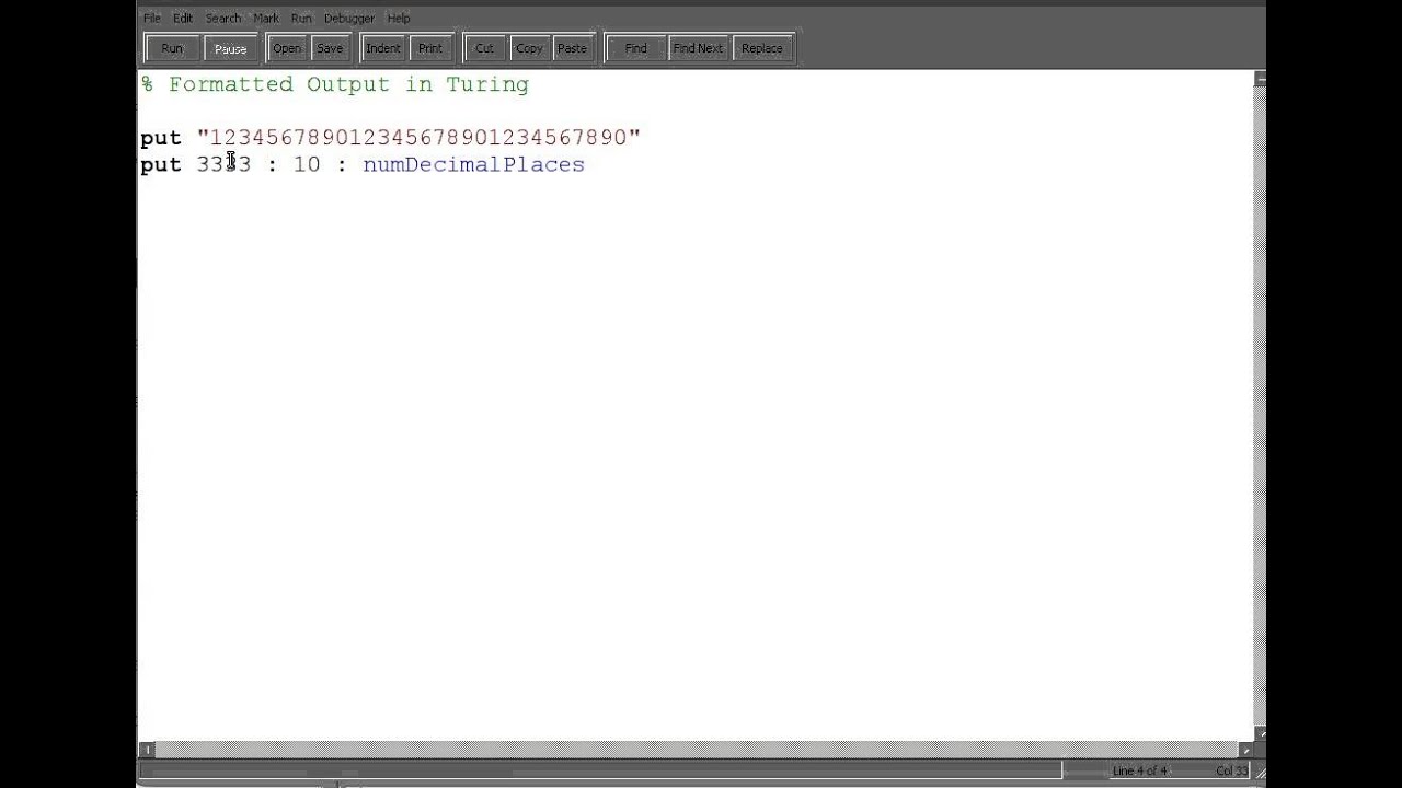 Programming in Turing - Formatted Output - YouTube