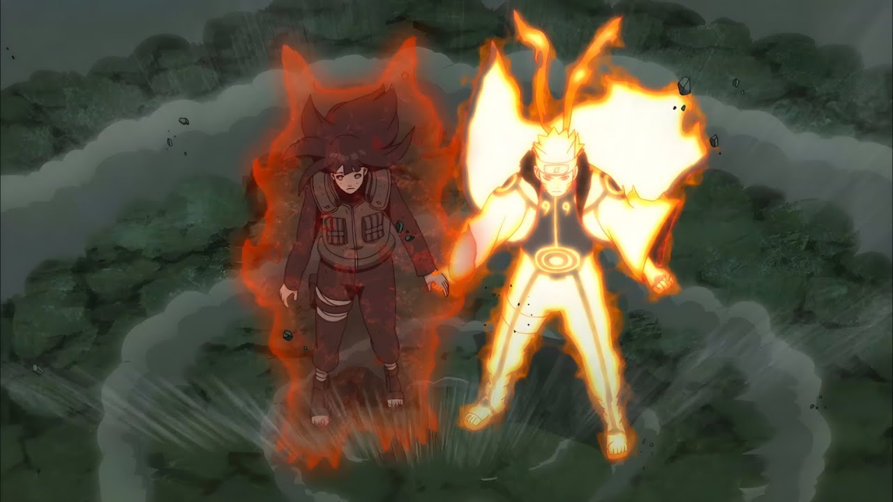 Naruto divide o Chakra da Kurama com Hinata pela primeira vez em batalha | Naruto Dublado