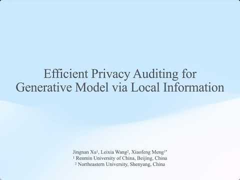 KDD 2026 - Efficient Privacy Auditing for Generative Model via Local Information