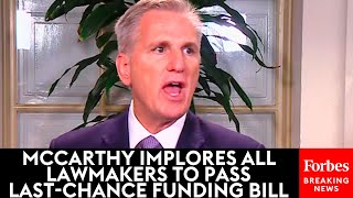 BREAKING NEWS: Speaker McCarthy Announces Last-Ditch Plan To Avoid Government Shutdown