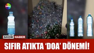 Arabasını pet şişelerle doldurdu!