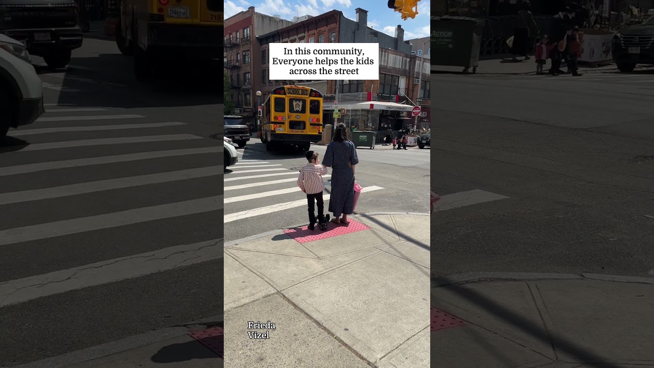 Watch this kid try to cross the street 😮