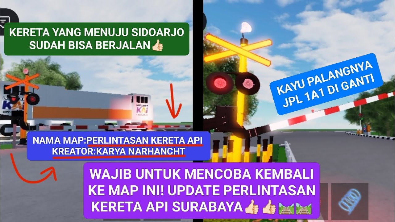 WAJIB MENCOBA MAP INI KEMBALI!SEMAKIN NYATA DENGAN ASLINYA! UPDATE PERLINTASAN KERETA API SURABAYA