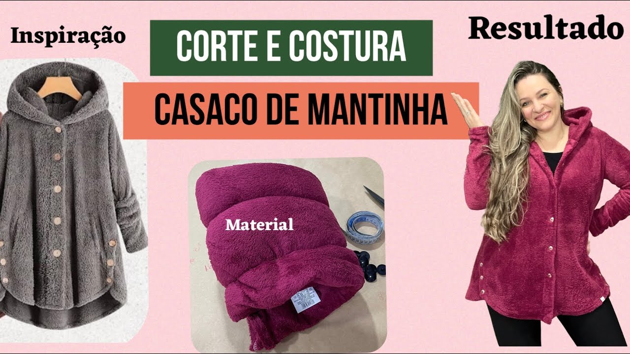 CASACO DE MANTINHA COM CORTE E COSTURA FÁCIL #passoapasso #casaco 