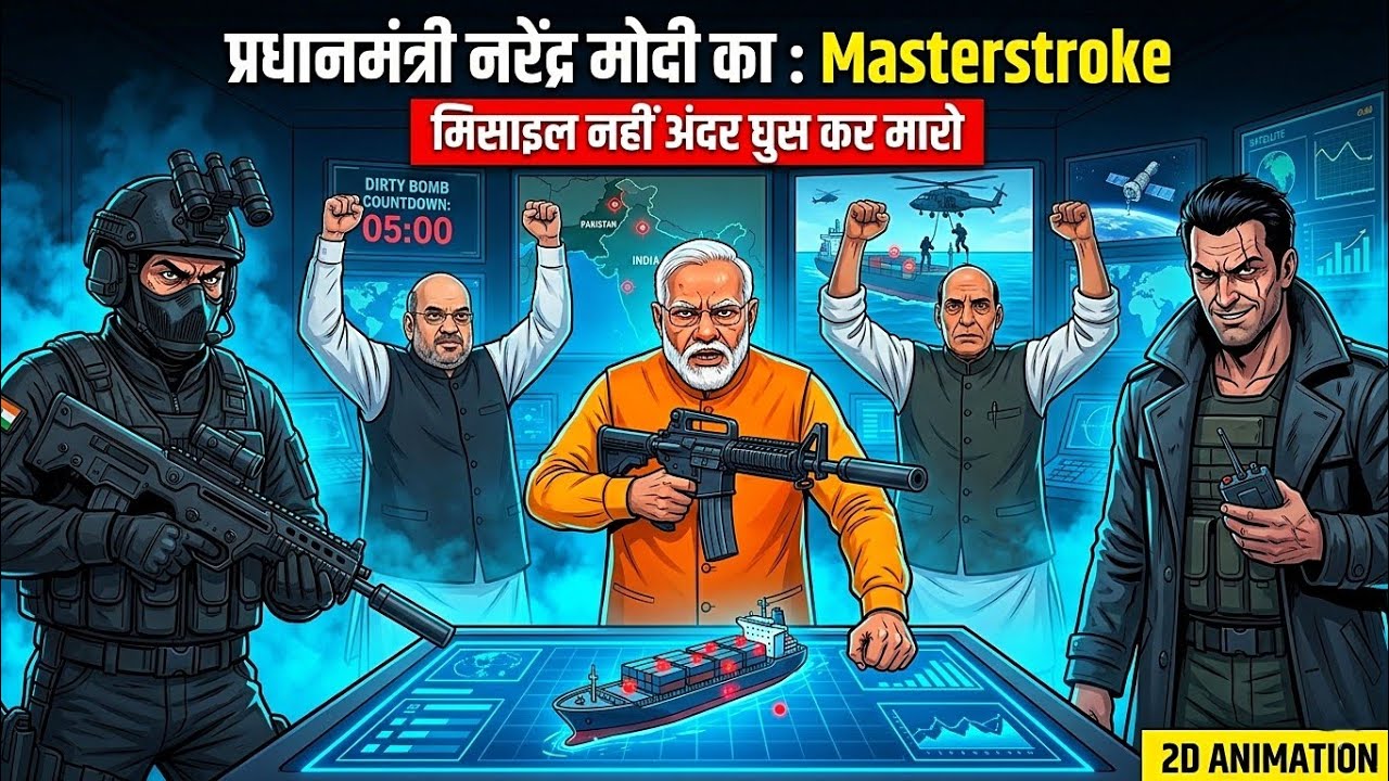 PM Narendra Modi Ka Masterstroke: Missile Nhi Andar Ghus Kar Maro | 2D Animation OPERATION DARKOCEAN