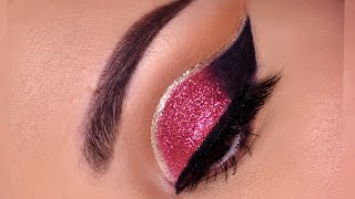 #shorts Quick &amp; Easy Red Glitter INDIAN BRIDAL EYE MAKEUP LOOK