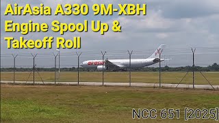 AirAsia A330 [9M-XBH] Engines Spool Up and Initial Takeoff Roll