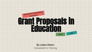Grant Proposals in Education