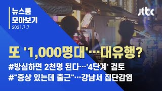 [뉴스룸 모아보기] 일일 1000명대 확진자 폭증…"악화되면 바로 4단계" / JTBC News