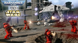 SPACE MARINES ATTACK CLONE TROOPERS - Warhammer 40k vs Star Wars Battle