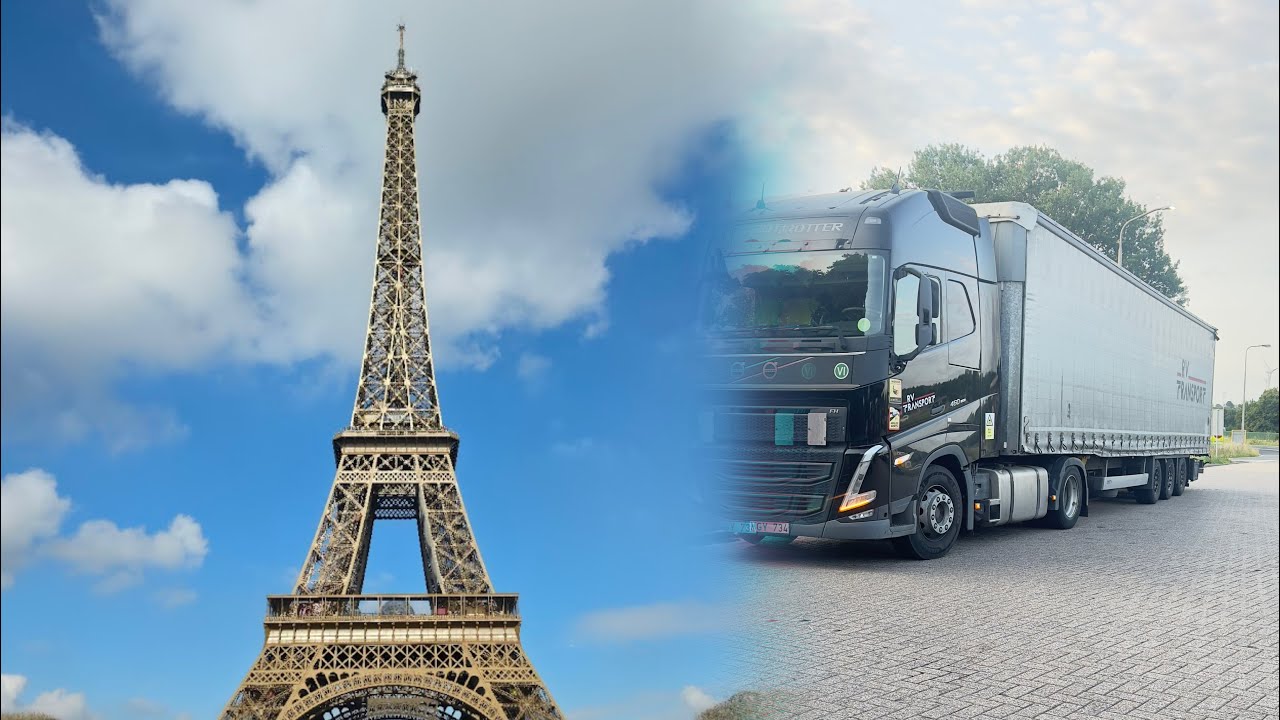 UNLOADING NEAR EIFEL TOWER INSIDE PARIS CITY