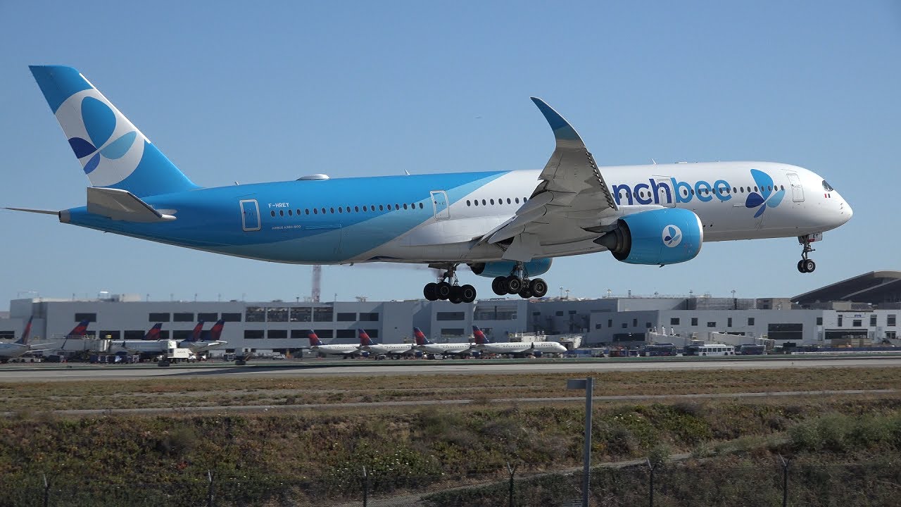 French Bee Airbus A350900 [FHREY] landing at Los Angeles (LAX/KLAX