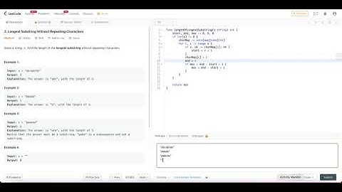 Leet Code - 3.  Longest Substring Without Repeating Characters [Medium] [Golang]