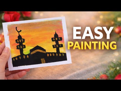 Beautiful Makkah Painting🕋😍#makkah #kaaba #muslim #painting #art #artist #islamicart #youtubevideo