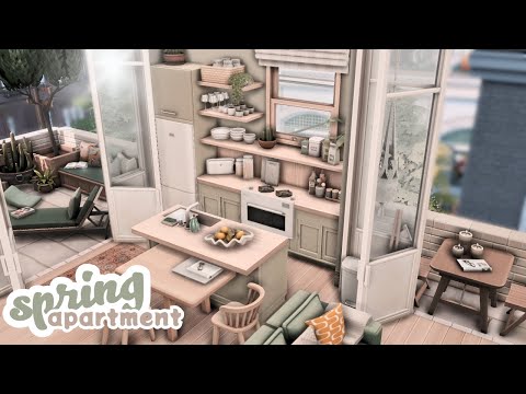 spring apartment ☀ | The Sims 4 apartment renovation | speed build | cc