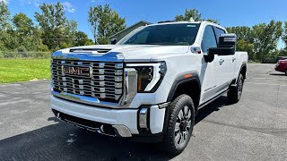 Match Highlights 2024 GMC Sierra 2500 Denali Reserve White Frost Tricoat with Atmosphere/ Brownstone int. Walk Around