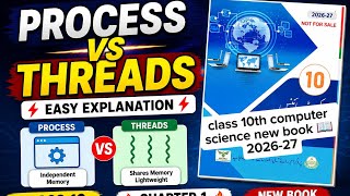 Process vs Threads | Operating System Chapter 1 | Computer Class 10 New Book 2026