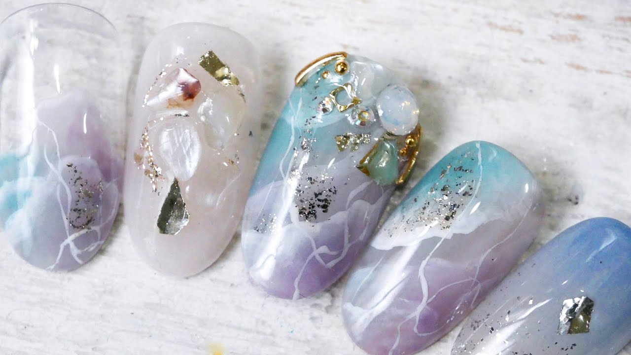 璐意雅ruyigel層次水波紋凝膠美甲 ~ginanail |ruyigel 璐意雅|美甲教學Nailart|ネイル|네일