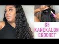 CROCHET WITH KANEKALON HAIR | $5 Kanekalon Hairstyles | DIY Curly Crochet