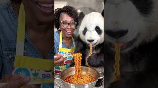 The panda eating a Maggie ❤#love