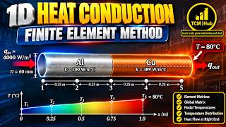 1D Heat Conduction Using FEM | Complete Step-by-Step Solution