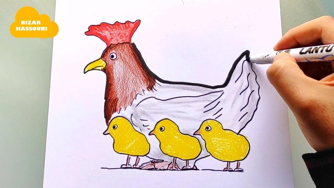Dessiner Une Poule Avec Sa Main